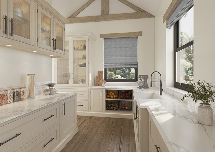 Melrose (Blackout), Cobblestone - Twist&Fit Roman Blind - Image 6